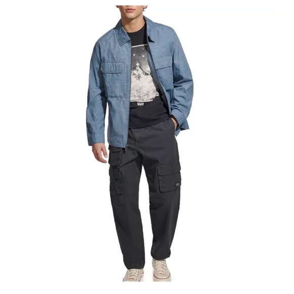 Levi's Lightweight Cotton Shacket Blue Print Size XXL - Picture 2 of 11